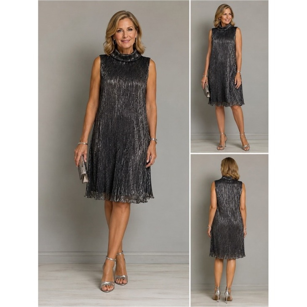 CONNECTED APPAREL.Beautiful Metallic,‎ sleeveless dress. Knee length.Sz8